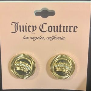Juicy Couture Gold Tone Button Earrings